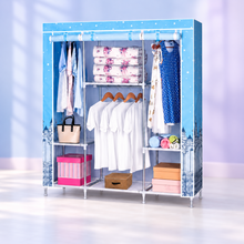 Portable Wardrobe Closet – Dustproof Clothes Storage Organizer with Hanging Rods & Multi-Tier Shelves
