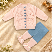 Baby Girl Knitted Cardigan & Leggings Set  G07260