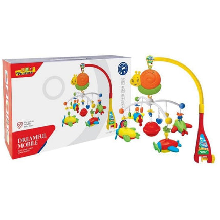 Toy Venture Dreamful Musical Baby Mobile – Colorful Rotating Crib Mobile for Newborns