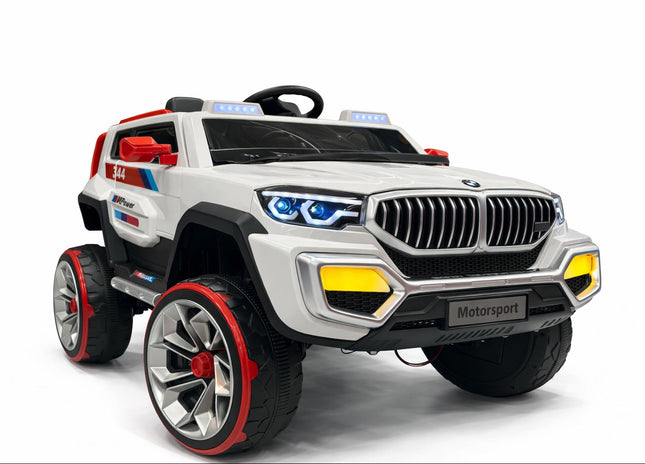 Motorsport 4x4 Kids Electric Ride-On Jeep – 12V Luxury SUV with LED Lights & Big Wheels