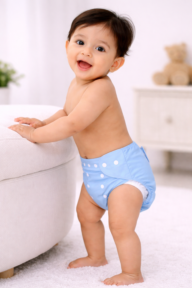 Adjustable Washable Baby Cloth Diaper with Insert – Leakproof Reusable Nappy (Eco-Friendly)