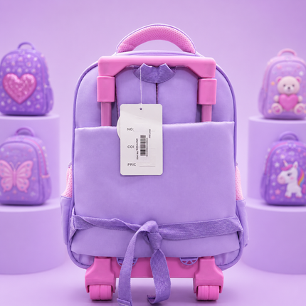Girls Butterfly Rainbow School Backpack – 18"H × 12"W