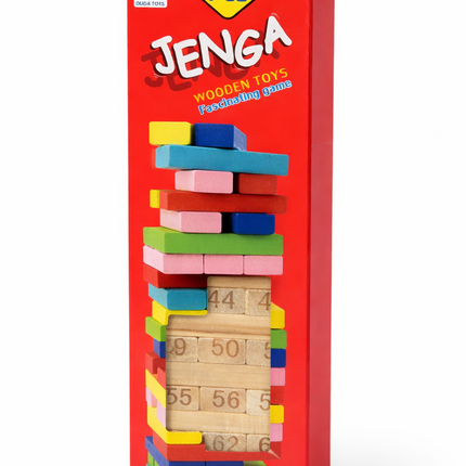 Colorful Wooden Jenga Stacking Game – 72 Pieces