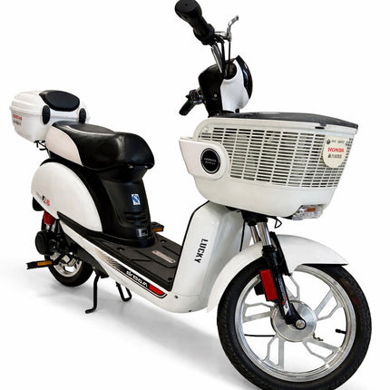 A8 Classic Electric Scooter with Rear Storage Box – Retro Style, Smooth Ride