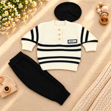 Baby Boys' 3-Piece Knitted Winter Set – black K0738