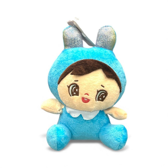 Adorable Baby Doll Plush in Blue Bunny Costume with Glitter Ears - Cuddle Toy