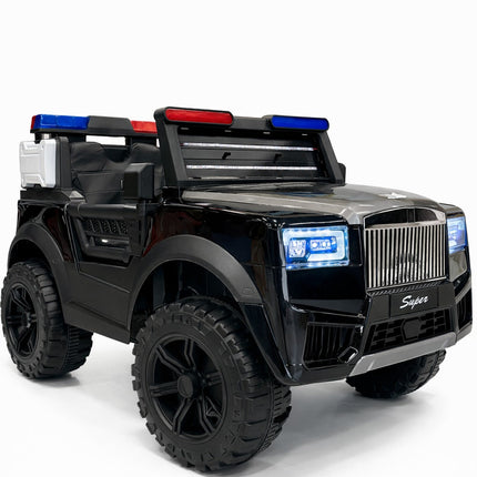 Super Luxury Kids Electric Ride-On Jeep – 12V Premium SUV with LED Lights & Police Bar **
