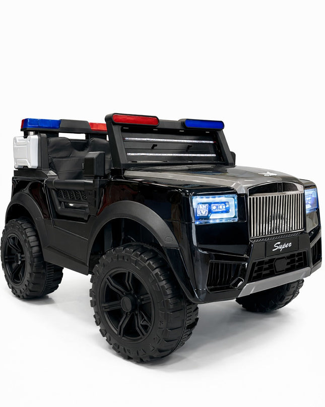 Super Luxury Kids Electric Ride-On Jeep – 12V Premium SUV with LED Lights & Police Bar **