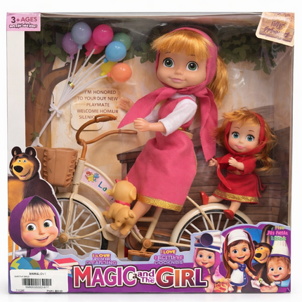 Magic Girl Doll Bicycle Play Set with Balloons & Mini Doll (3+ Years)