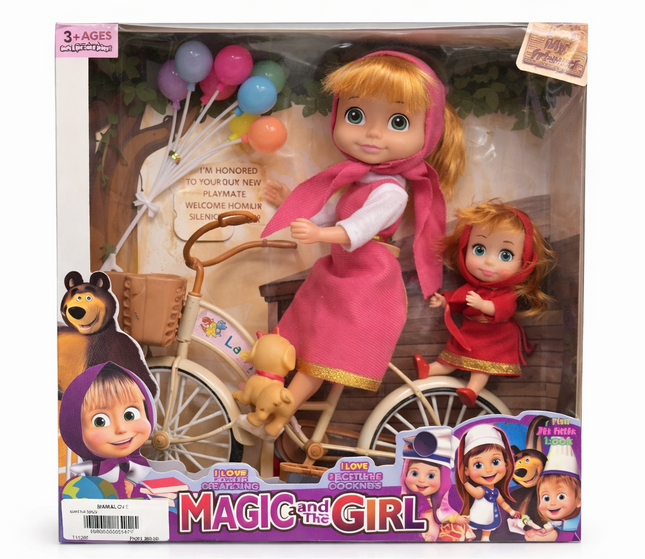 Magic Girl Doll Bicycle Play Set with Balloons & Mini Doll (3+ Years)