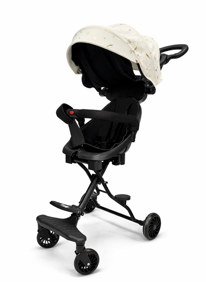 Premium Baby Tricycle Buggy with Canopy & Safety Guard – Compact Push & Ride-On