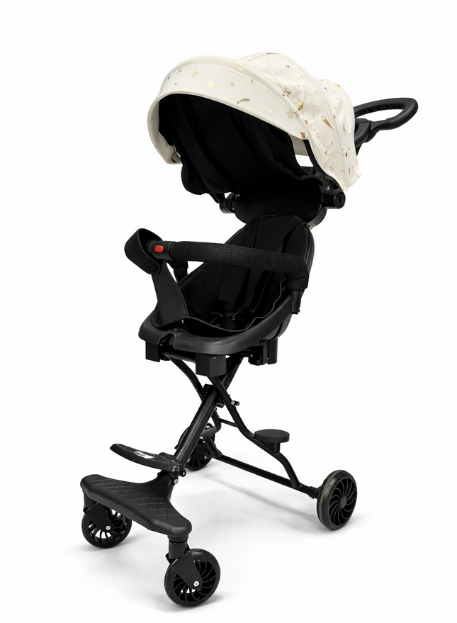 Premium Baby Tricycle Buggy with Canopy & Safety Guard (Compact Push Ride-On)