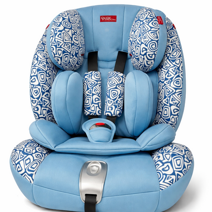 Kids Adjustable Baby Car Seat – Padded Safety Car Chair (Blue Pattern)