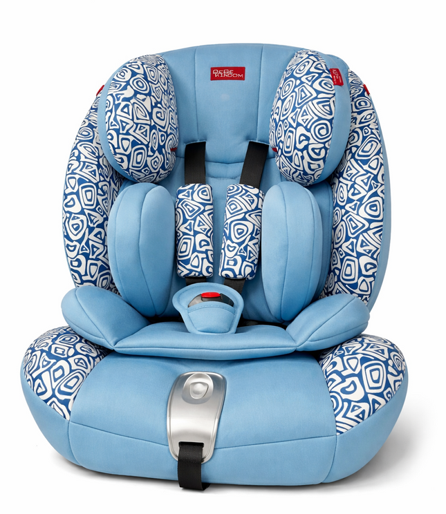 Kids Adjustable Baby Car Seat – Padded Safety Car Chair (Blue Pattern)