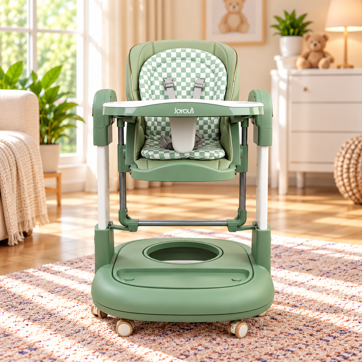 3-in-1 Luxury Baby High Chair – Feeding Chair, Walker & Rocking Chair