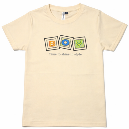 Cotton T-Shirt – Soft & Comfortable for kids \ boys  (Time to Shine in Style)