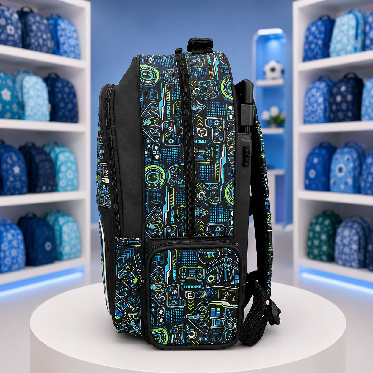 Smiggle  | Gaming Controller School Backpack – 18"h × 13"w