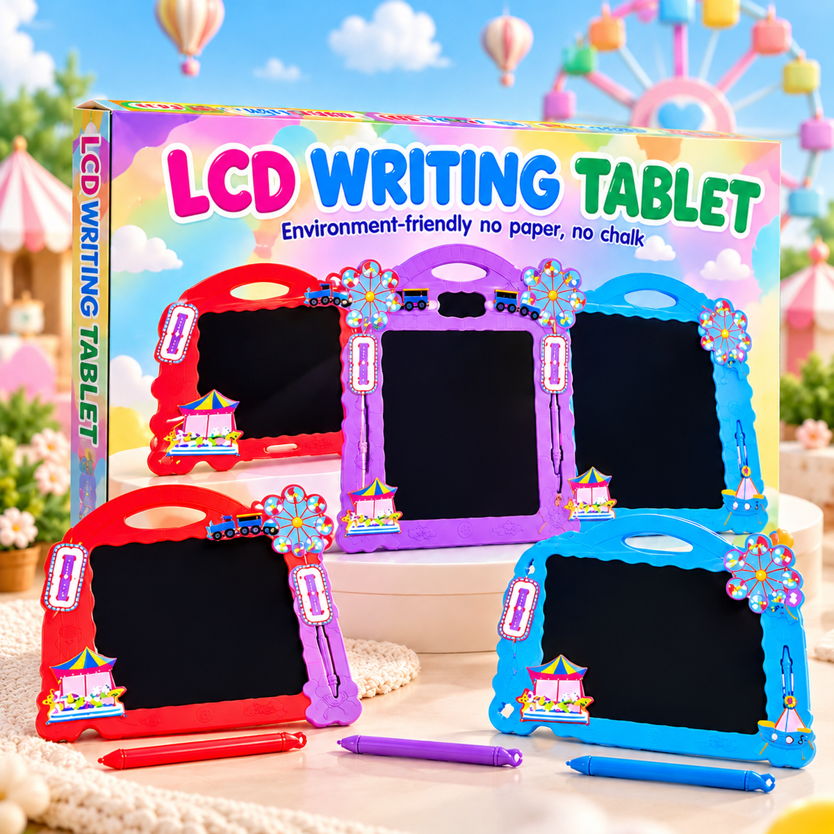 Colorful Reusable Drawing & Learning Pad with Stylus