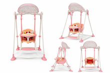 Baby Swing Chair with Canopy & Toy Tray – Pink (Indoor Use)