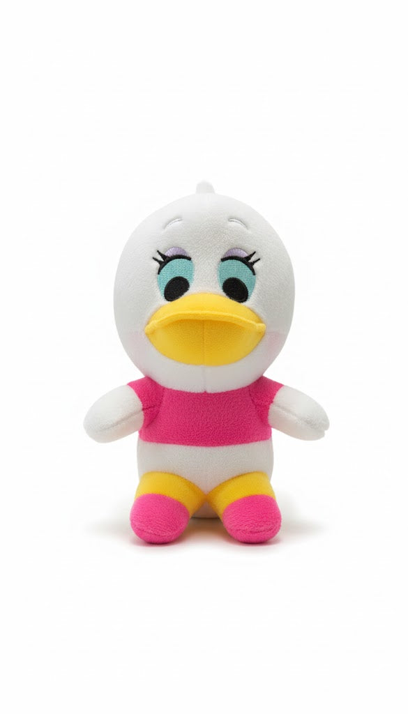 Cute White Duck Plush Toy – Pink Outfit Soft Stuffed Doll