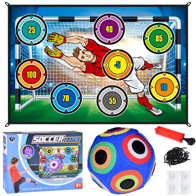 Kids Light-Up Soccer Target Game Set with 2 LED Balls – Interactive Football Goal Training Toy for Boys & Girls (3+ Years)