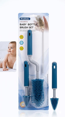Baby Bottle Cleaning Brush Set – 360° Silicone Bottle & Nipple Cleaner (BPA Free)