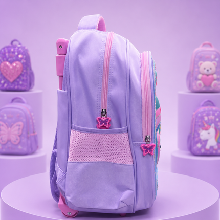 Girls Butterfly Rainbow School Backpack – 18"H × 12"W