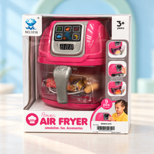 Kids Toy Air Fryer Play Set with 9 Accessories – Pretend Cooking Kitchen Toy