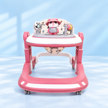 Cute Panda Baby Walker with Music & Activity Toys – Adjustable Infant Learning Walker (Pink)