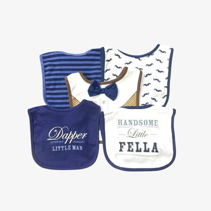 Baby Bib Gift Set Of 5 (Brown/Blue)
