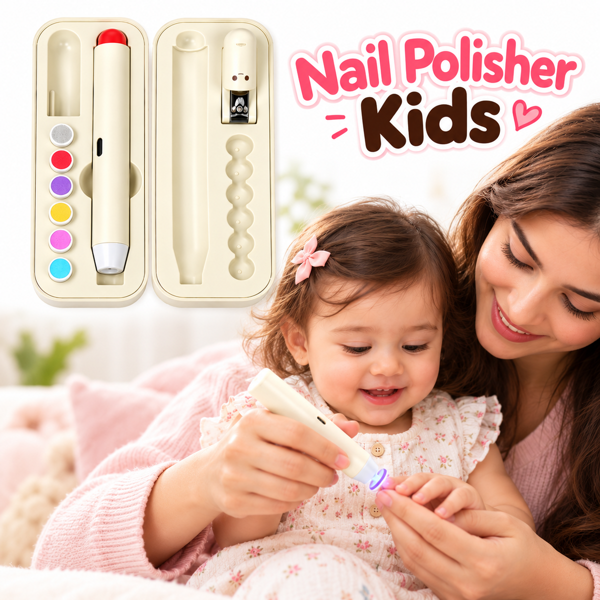 Electric Baby Nail Trimmer with 6 Grinding Heads