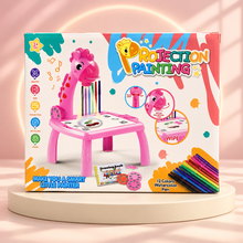 Pink Giraffe Draw & Trace Projector Table Set for Kids