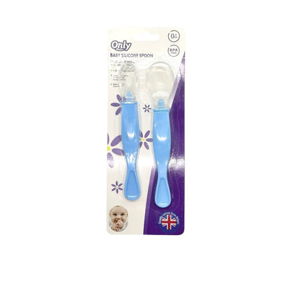 Only Baby Silicon Feeding Spoon  (Blue) 0+ Months