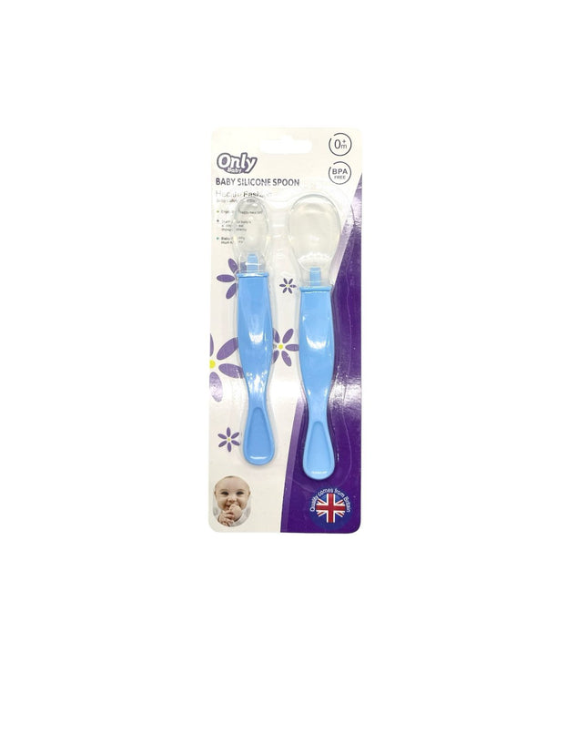 Only Baby Silicon Feeding Spoon  (Blue) 0+ Months