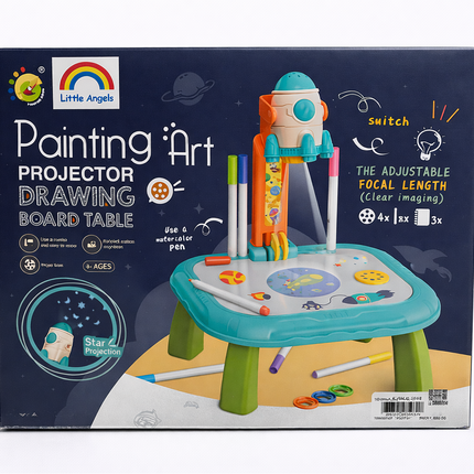Little Angels Painting Art Projector Drawing Board Table – Kids Creative Learning Desk