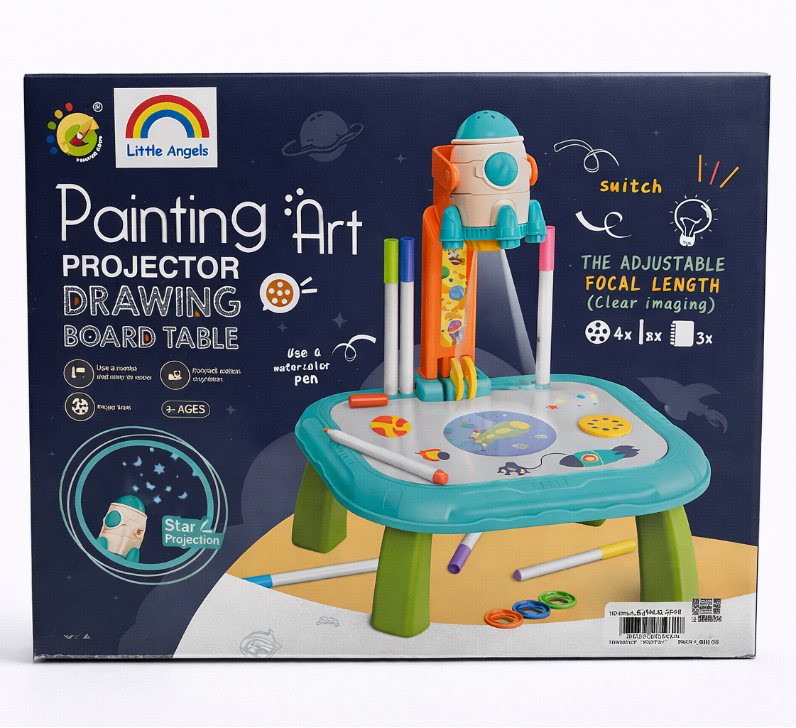 Little Angels Painting Art Projector Drawing Board Table – Kids Creative Learning Desk