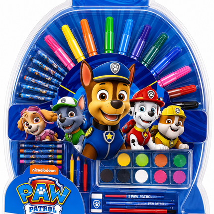 Nickelodeon PAW Patrol Colouring Set – Kids Art & Drawing Kit with Markers, Crayons, Watercolors & Accessories