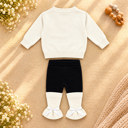 Baby Girl Knitted Cardigan & Leggings Set  G07260