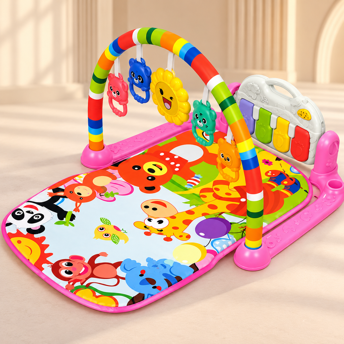 Multifunctional Baby Piano Play Gym Mat with Musical Keyboard