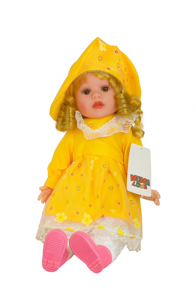 Yellow Flower Dress Doll – Soft & Beautiful Plush Doll for Kids