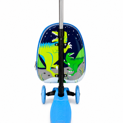 Dinosaur Kids Scooter with Storage Backpack – 3 Wheel Adjustable Ride