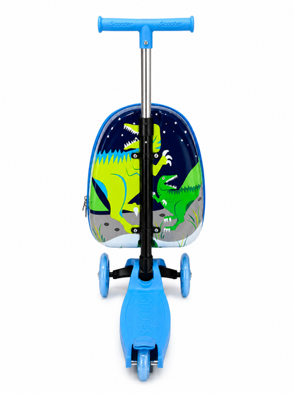 Dinosaur Kids Scooter with Storage Backpack – 3 Wheel Adjustable Ride