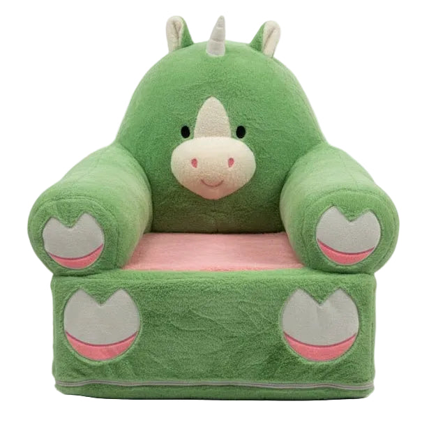 Mamalove Cute Green Dino Plush Sofa Chair for Kids