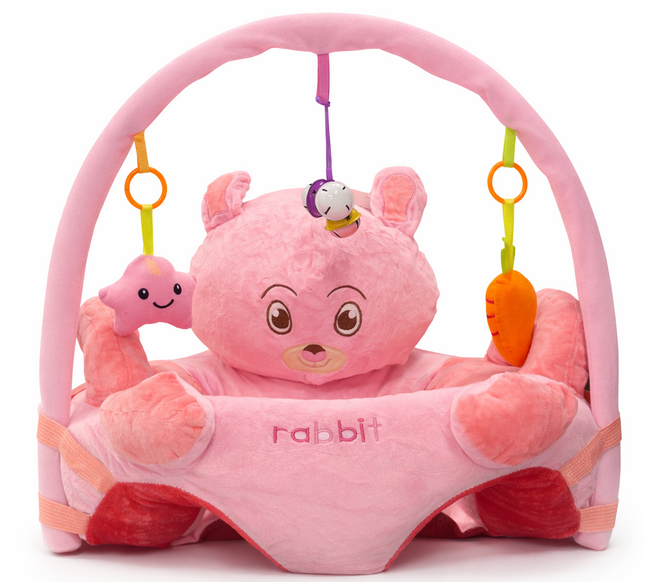 Soft Plush Rabbit Baby Seat with Toy Arch & Rattle
