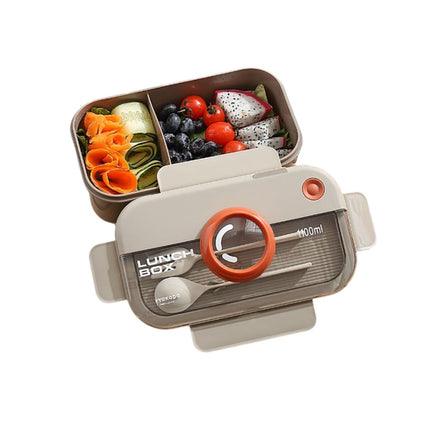 Double Layer Lunch Box  With Spoon And Fork