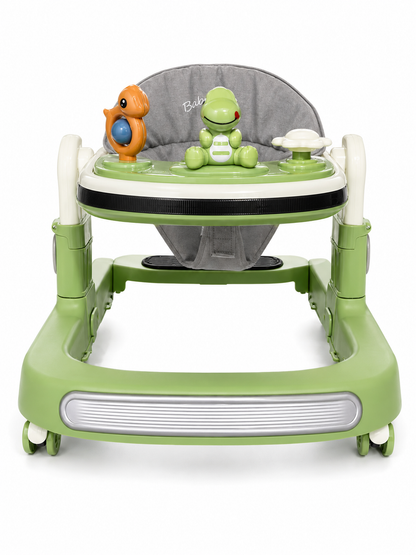 Premium Musical Baby Walker with Activity Toys & Adjustable Height – Green Edition