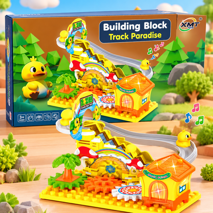 Duck Slide Building Block Track Set – Fun Musical Adventure