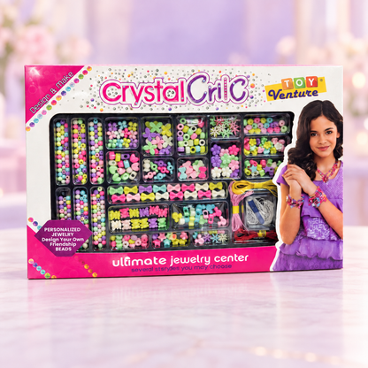 CrystalCric Ultimate Jewelry Making Kit for Kids – Personalized Friendship Beads Craft Set