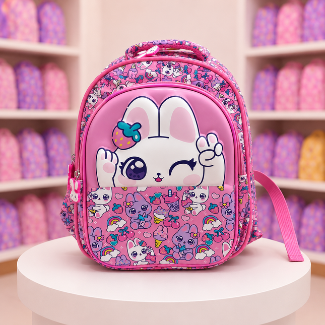 Cute Bunny Girls School Backpack | Grades 1–4