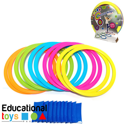 Kids Hopscotch Sport Ring Set – Outdoor & Indoor Activity Game for Boys & Girls (3+ Years) | 10 Rings with Connectors